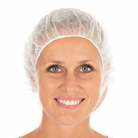 visitor set PP HYGOSTAR white and blue coat | hood | mouthguard | overshoes product photo  S