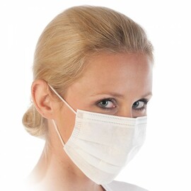 visitor set PP HYGOSTAR white and blue coat | hood | mouthguard | overshoes product photo  S
