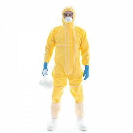 protection set CHEMICAL STAR HYGOSTAR orange and white jumpsuit | mouthguard | overshoes | glasses | gloves | garbage bag product photo
