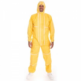 protection set CHEMICAL STAR HYGOSTAR orange and white jumpsuit | mouthguard | overshoes | glasses | gloves | garbage bag product photo  S
