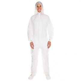 overall STRONG XL PP fleece white hood product photo