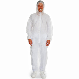 overall ECO L PP fleece white hood product photo