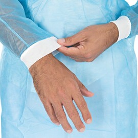 smock with knitted cuffs HYGOSTAR blue PP fleece L 1150 mm product photo  S