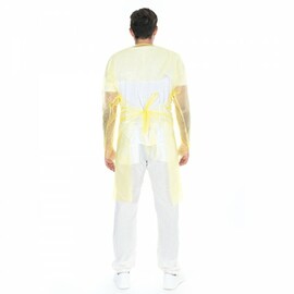 examination gown HYGOSTAR yellow CPE 50 my L 1150 mm product photo  S