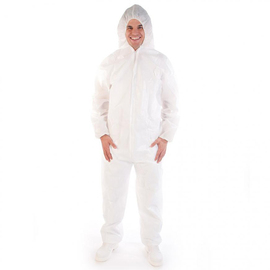 overall XL PP fleece white with coating product photo
