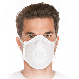 respirator maskà one-size-fits-allà PPà white product photo