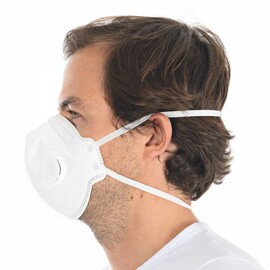 respirator mask FFP2 HYGOSTAR white PP fleece with valve product photo  S