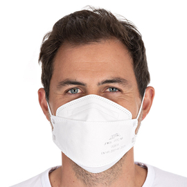 respirator mask FFP2 NR, 3D white PP fleece | disposable product photo