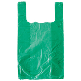 T-shirt bags polyethylene Side fold 18 cm green W 300 mm H 550 mm product photo