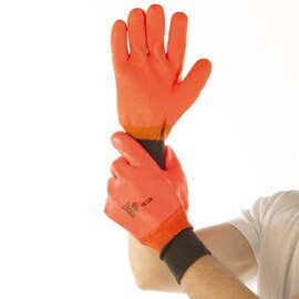 cold protection glove COOL NEON XL cotton orange with cuff 300 mm product photo