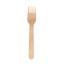 organic fork Birch wood disposable L 160 mm product photo