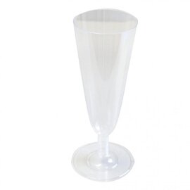 champagne glass 10 cl reusable polystyrol transparent with mark; 0.1 ltr product photo