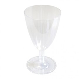 wine glass 10 cl disposable polystyrol with mark; product photo
