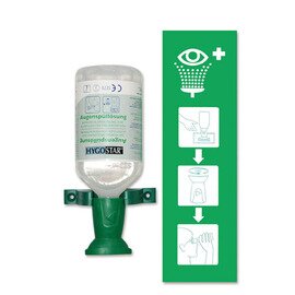 eye rinsing station wall holder|1 eye wash bottle |instruction board SINGLE 500 ml  L 90 mm  H 300 mm product photo