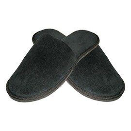slippers DELUXE one-size-fits-all velvet velour black closed  L 285 mm product photo