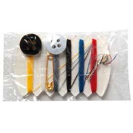 sewing kit colourful  | needle | yarn | buttons  | seperatly packaged product photo