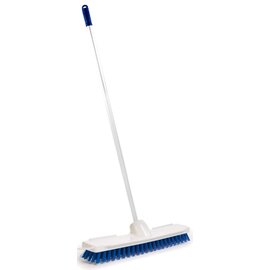 scrubbing broom with aluminum broomstick  | blue  | white  | silver coloured  L 280 mm product photo