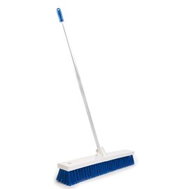 street broom with aluminum broomstick  | blue  | white  | silver coloured  L 450 mm product photo