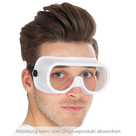 Full safety glasses UNIVERSAL one-size-fits-all white-transparent product photo