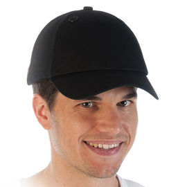 Bump cap BASEBALL one-size-fits-all cotton black with ABS inner shell product photo
