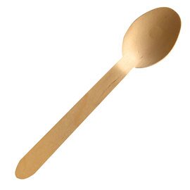 organic spoon wood nature 100% compostable  L 160 mm | disposable product photo
