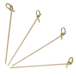 finger food skewer LOOP natural-coloured  Ø 3 mm  L 90 mm handle details knot 40 x 250 pieces product photo