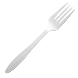 organic fork white 100% compostable  L 165 mm | disposable product photo