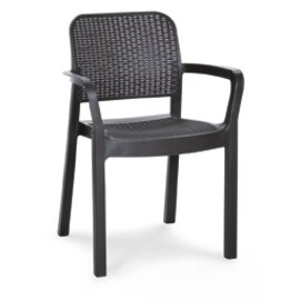 stackable armchair CATANIA graphite | 580 mm  x 530 mm | low back product photo