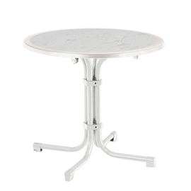 folding gastro table BOULEVARD white marbled  Ø 800 mm product photo