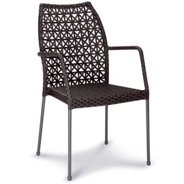 Stacking chair Domino with armrests, galvanized steel frame with high quality belt braid, black / black product photo