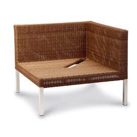 Corner section San Remo, hand-woven, weather-resistant, 78 x 78 x 64 cm, color: natural product photo