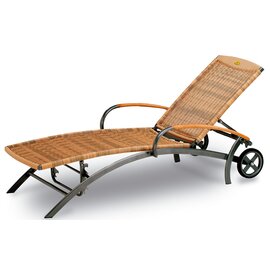 wheeled lounger ROMANTICA anthracite natural-coloured | 1750 mm  x 710 mm  H 300 mm product photo