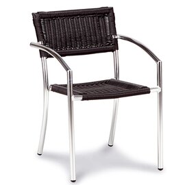 Stacking chair Toledo, aluminum frame silver polished, braid black product photo