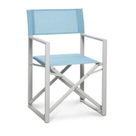 Regiestuhl Messina, foldable, aluminum with Ergotex cover, color: cream / light blue product photo