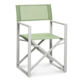 Regiestuhl Messina, foldable, aluminum with Ergotex cover, color: cream / light green product photo