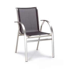 Stacking chair Angelina, medium backrest, stainless steel look / black product photo