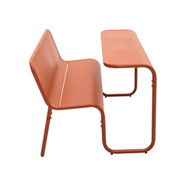 bench and table combination metal terracotta-coloured | 1200 mm x 1004 mm product photo