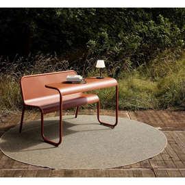 bench and table combination metal terracotta-coloured | 1200 mm x 1004 mm product photo  S