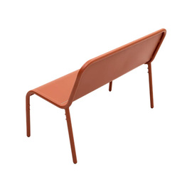 outdoor bench metal terracotta coloured L 1200 mm product photo  S