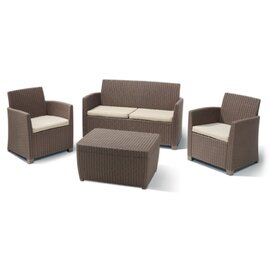 lounge group BALI  • sofa|2 armchairs| table  • cappuccino colourd  • sand couloured product photo