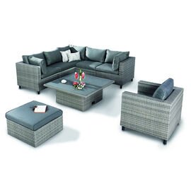 lounge group BONAIRE  • 3 corner units|2 centre units|table  • grey product photo