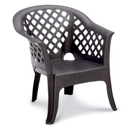 Armchair Alassio, full plastic, 100% polypropylene, weatherproof, stackable, color: anthracite product photo