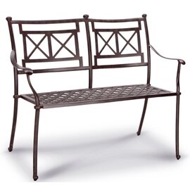 Bank Antigua, cast aluminum, 2-seater, weatherproof, stackable, color: bronze product photo