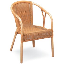 Stacking chair bamboo, aluminum frame with synthetic fiber braid, color: natural product photo