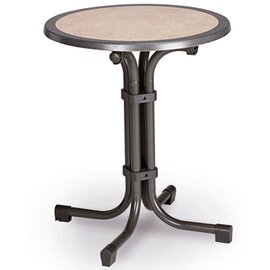 folding gastro table BOULEVARD anthracite | white marbled  Ø 600 mm product photo  S