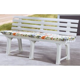 Bench Bregenz, solid plastic flooring, solid plastic frame, weatherproof, B 145 x D 49 x H 74 cm, seating area 145 x 30 cm, seat height 42 cm, color: white product photo  S