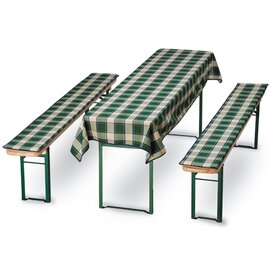 beer tent padding Dessin 0467 tablecloth|2 bench pads green checkered product photo