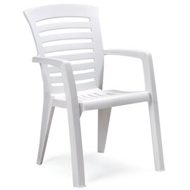 stackable armchair FLORIDA white | 600 mm  x 660 mm | high back product photo
