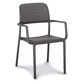 Stacking chair Locarno, glass fiber reinforced full plastic, weather-resistant, color: black product photo