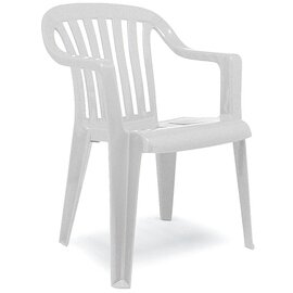 stackable armchair MEMPHIS white | 570 mm  x 570 mm | low back product photo